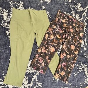2 capri leggings with pockets, large